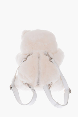 COUTURE Zaino Teddy Bear in Pelliccia con dettagli strass