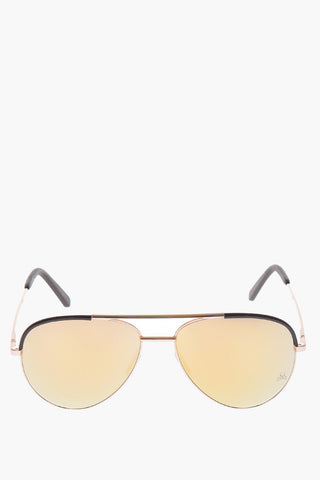 mirrored aviator CATEGORY sunglasses with leather details