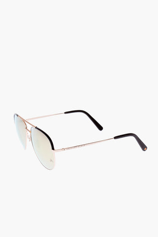 mirrored aviator CATEGORY sunglasses with leather details