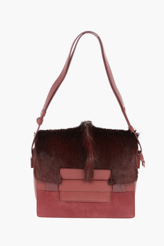 Shoulder Bag with Ponyskin Detail