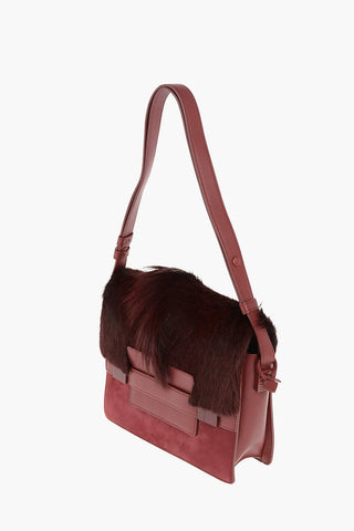 Shoulder Bag with Ponyskin Detail