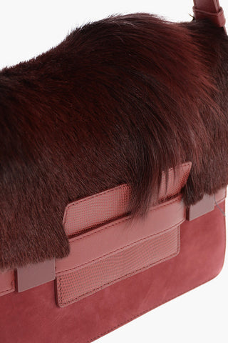 Shoulder Bag with Ponyskin Detail