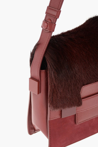 Shoulder Bag with Ponyskin Detail