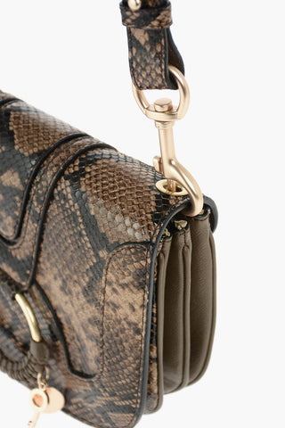 SEE BY Borsa Saddle a Spalla HANA in Pelle Stampa Serpente