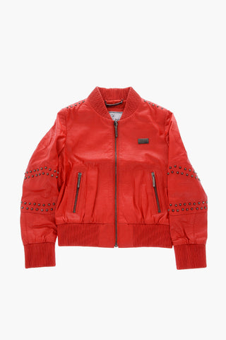 Bomber BEGINNER in pelle con borchie