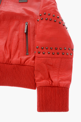 Bomber BEGINNER in pelle con borchie
