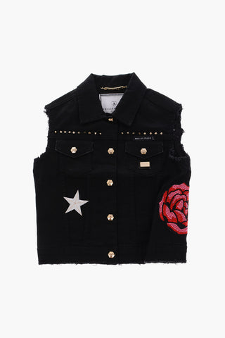 stretch denim WIDE AWAKE sleeveless jacket