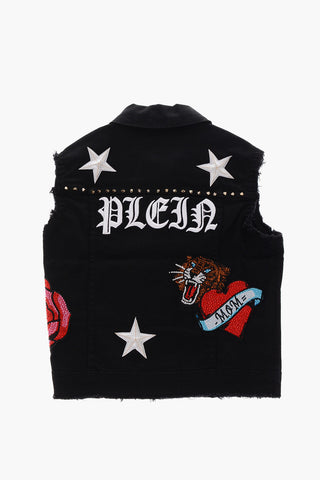 stretch denim WIDE AWAKE sleeveless jacket