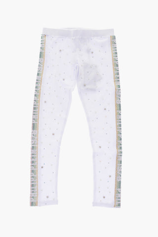 stretch cotton PP1978 leggings with rhinestone embellished