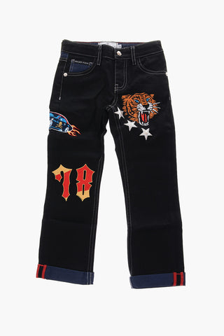 embroidered Slim Fit Born To Be Different jeans