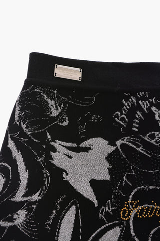 mini gonna SALLY in maglia con strass