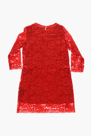 laced long sleeve dress with rhinestone embellish