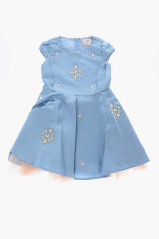 silk tulle and jewels sleeveless SARAH dress