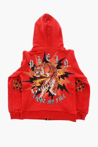 back printed IT HAPPEN SOMETIMES sweatshirt with studs