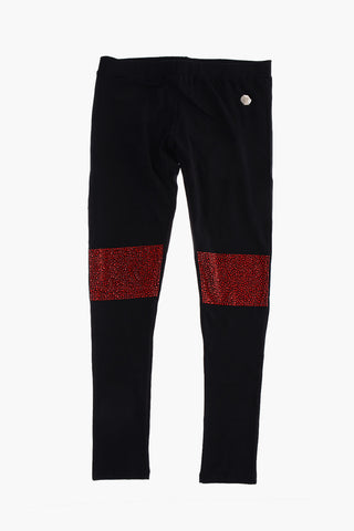 Leggings GRAIG TWO in cotone stretch con dettaglio strass