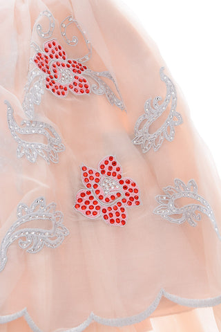 vestito SOFIA in seta con tulle e gioielli