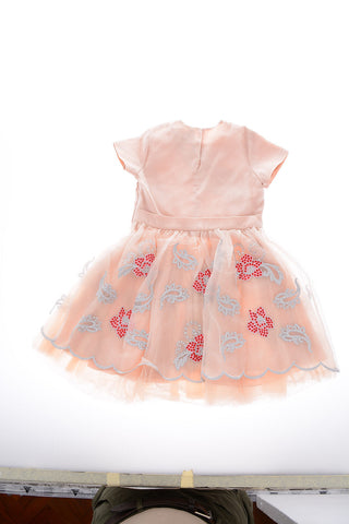 vestito SOFIA in seta con tulle e gioielli