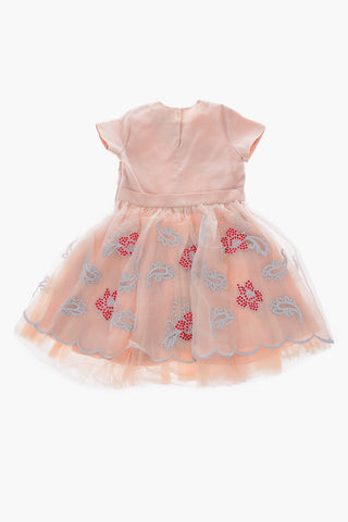 vestito SOFIA in seta con tulle e gioielli