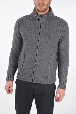 Cable-Knitted MINUIAL Jetted Pocket Jacket