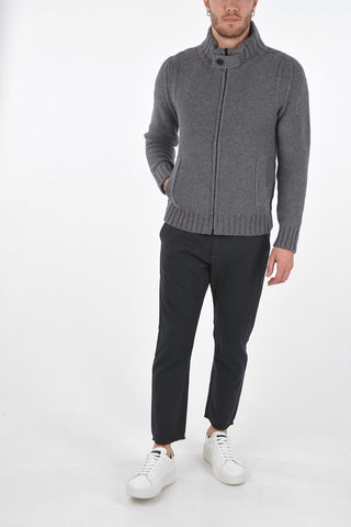 Cable-Knitted MINUIAL Jetted Pocket Jacket