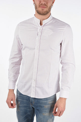 Pinstripe LEISURE FIT Collarless Shirt