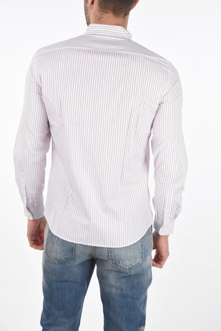 Pinstripe LEISURE FIT Collarless Shirt
