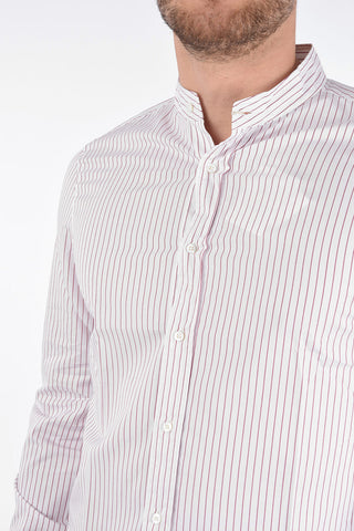 Pinstripe LEISURE FIT Collarless Shirt
