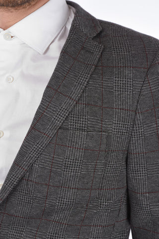 CC COLLECTION Blazer Glen Check Sfoderato con Tasche a Toppa
