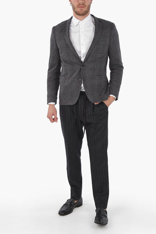 CC COLLECTION Blazer Glen Check Sfoderato con Tasche a Toppa