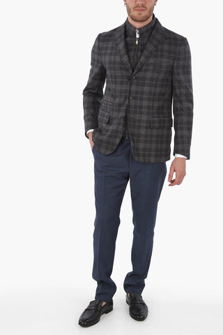 ID District Check Blazer with Removable Details