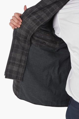 ID District Check Blazer with Removable Details