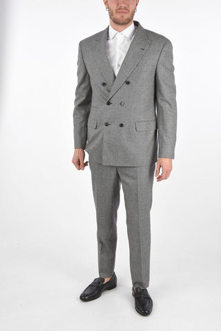 Virgin Wool Houndsthooth Double Breasted Suit