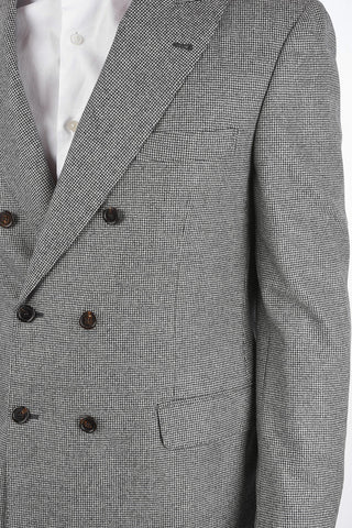 Virgin Wool Houndsthooth Double Breasted Suit