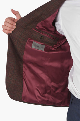 District Check Wool and Cashmere Blazer with Flap Pockets