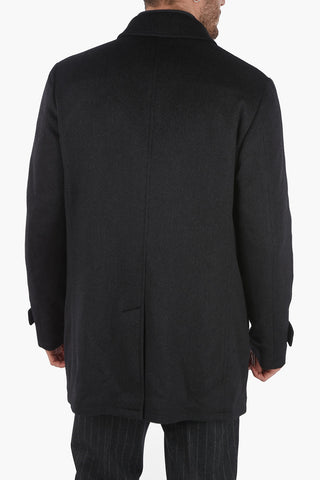 ID Pin Check Coat with Buttons and Half Zip