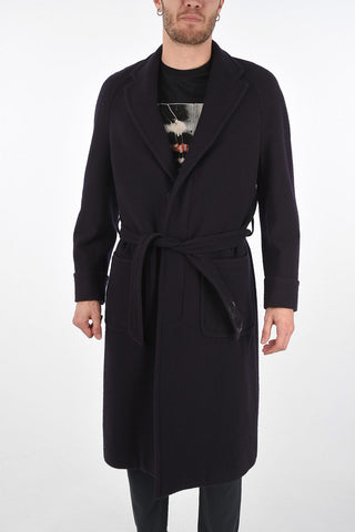 cashmere and virgin wool hidden closure coat