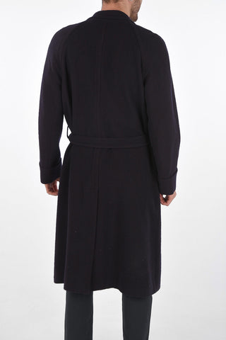 cashmere and virgin wool hidden closure coat