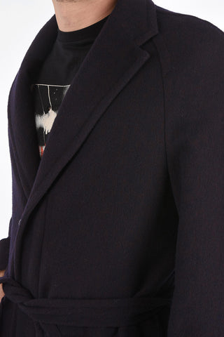 cashmere and virgin wool hidden closure coat