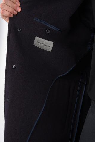 cashmere and virgin wool hidden closure coat
