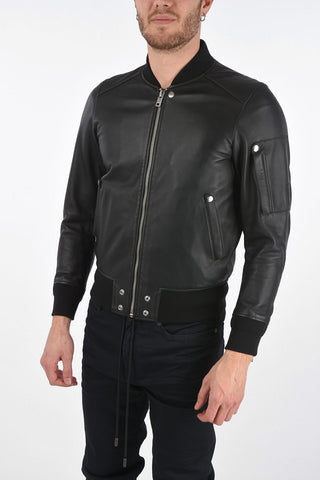 Leather L-JOSEPH Bomber with Zip Closure