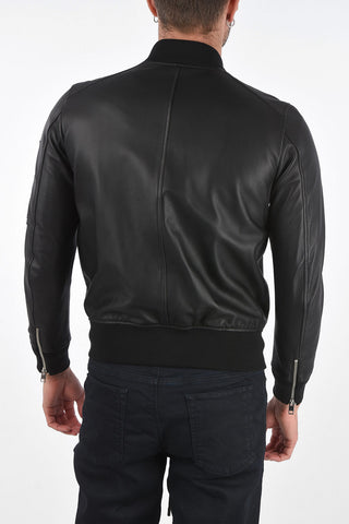 Leather L-JOSEPH Bomber with Zip Closure