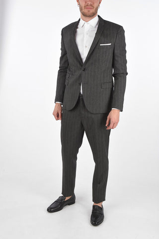 Pinstriped 4 Pocket Slim Fit Suit