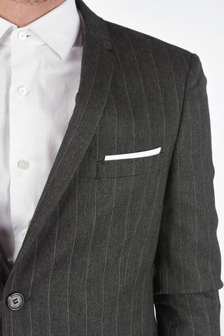 Pinstriped 4 Pocket Slim Fit Suit