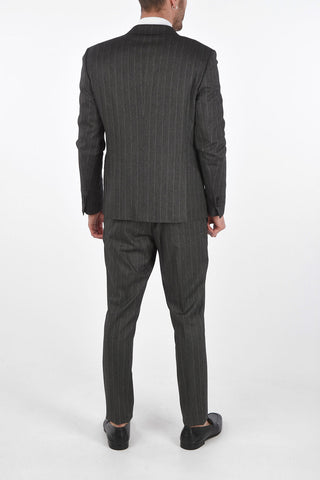 Pinstriped 4 Pocket Slim Fit Suit