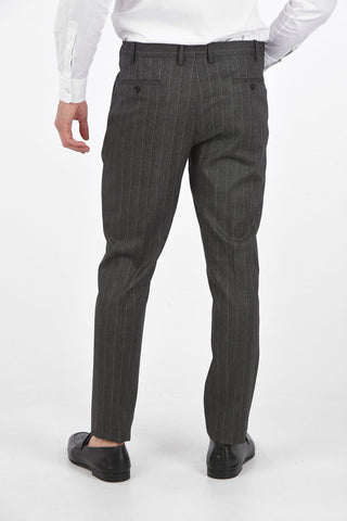 Pinstriped 4 Pocket Slim Fit Suit