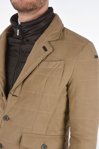 CC COLLECTION Quilted Suede Fabric Blazer with Removable Lining