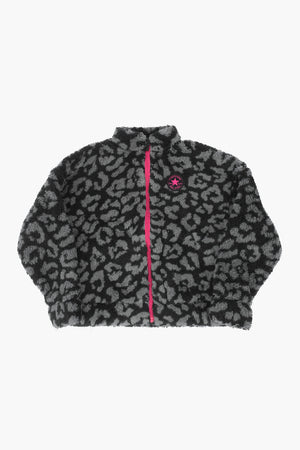 Sherpa Jacket with Leopard Print