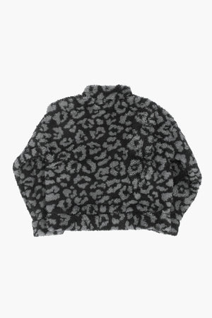 Sherpa Jacket with Leopard Print