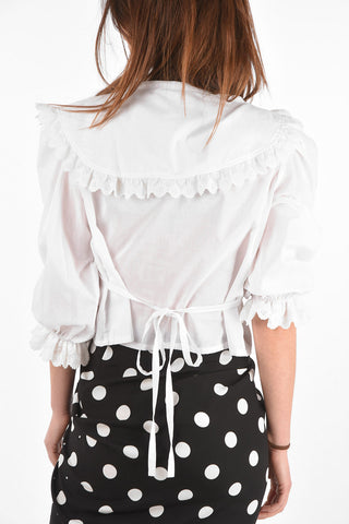 Blouse GEOGIA with Sailor Maxi Collar and Sangallo Lace Details