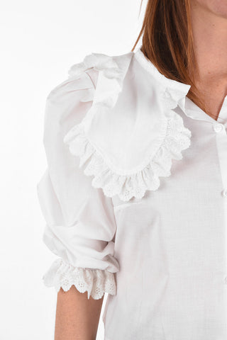 Blouse GEOGIA with Sailor Maxi Collar and Sangallo Lace Details